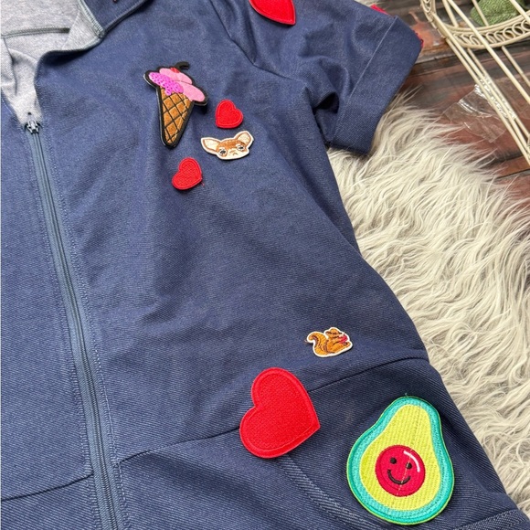 Weissman Navy Patch Jumpsuit – “Girlz Love” Retro Dance Coverall - Picture 4 of 11